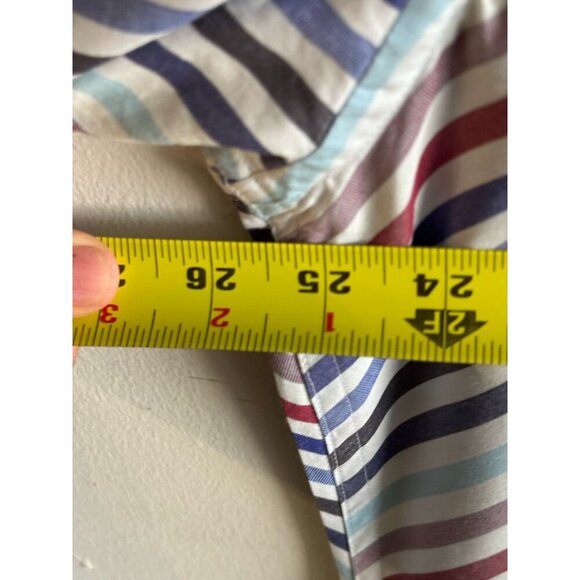 Robert Graham Mens Long Sleeve Chevron Striped French Cuff Dress Shirt Size 2XL - Picture 7 of 9